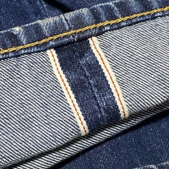 The Hundreds Jeans Mens Size 32X32 Blue Slim Fit Straight Selvedge Red Line y2k - Picture 6 of 9